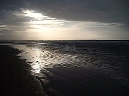 日出,海灘,海洋