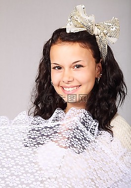 美麗,微笑,特寫