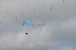 滑翔傘,意大利,天空