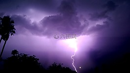 閃電,風暴,夜