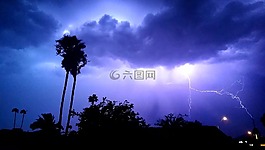 閃電,風暴,夜
