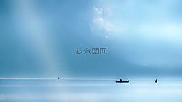 湖,阿纳西,蓝色