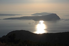 克羅地亞,日落,海