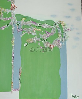 綠色,白,顏色