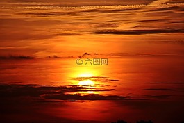日落,太陽(yáng),云