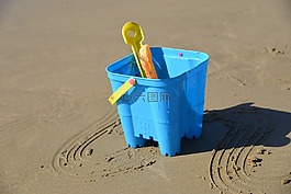 海灘,斗,鐵鍬