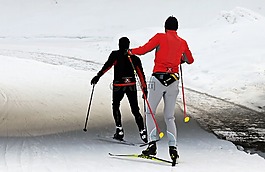 越野滑雪,冬天,雪
