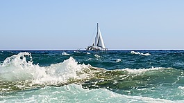 波,海,噴霧