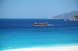 海灘,藍(lán)色,船