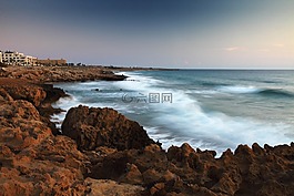 模糊,懸崖,海岸