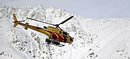 直升機,山,雪