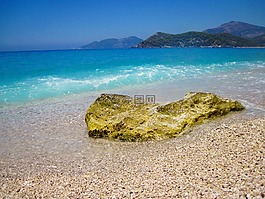 灣,海灘,藍(lán)色