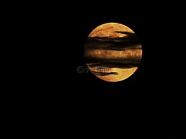 月亮,夜,云