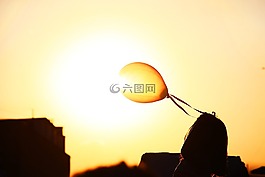 氣球,太陽,黃色