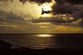 海,天空,云