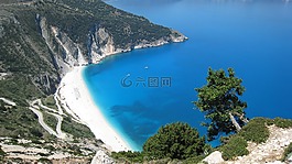 海灘,希臘,凱法利尼亞島