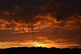 太陽,晚上,日落