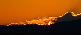 日落,傍晚的天空,余辉
