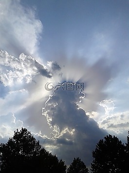 天空,云,雷暴