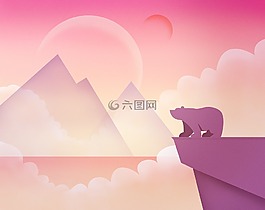 熊,國家,粉紅色