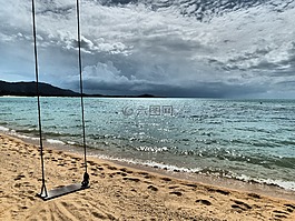 海灘,雷暴,風(fēng)暴