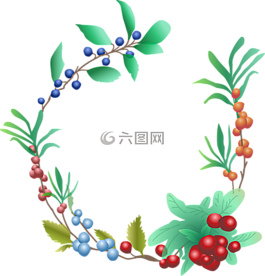 浆果,水果,花环