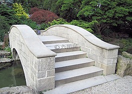 拱形的石橋,日本花園,尼加拉瀑布