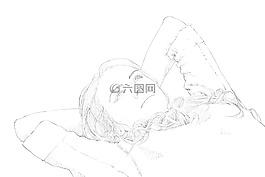 女孩,美麗,圖
