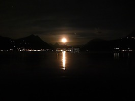 月球,湖,夜