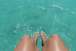 腳,水,綠松石