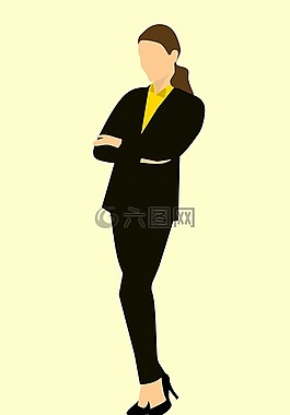 商界女强人,站在,双臂交叉