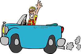 那位老人,車道,老爺車