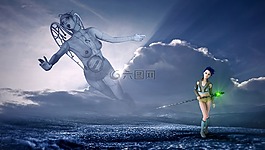 幻想,天空,云