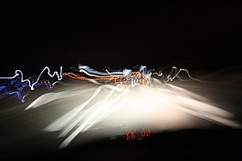 公路,夜,燈