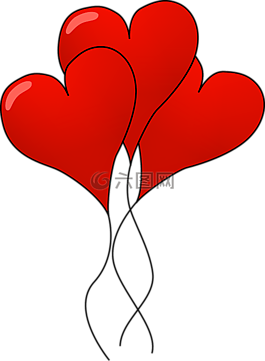 心,氣球,紅色