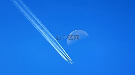 天空,月亮,飛機(jī)