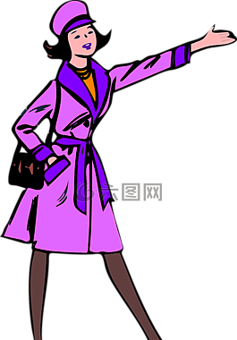 指點(diǎn),紫色,女子