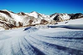 雪,山,运动