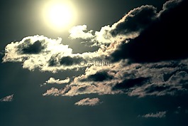 云,太陽,傍晚的天空