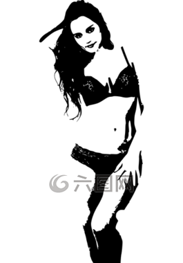 黑,情色,女孩