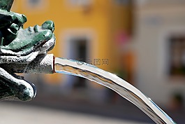 噴泉,老,水