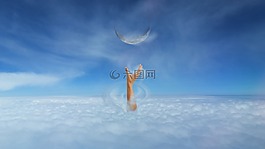 手,到达,天空