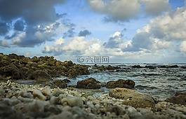 海滩,马尔代夫,岩
