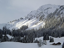 寒冬,山,瑞士