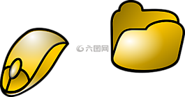 鼠標,文件夾,黃金