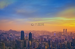 城市,天際線,市容