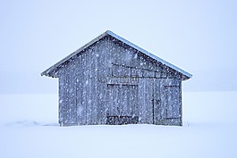 棚屋,暴風雪,雪花