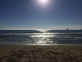 海灘,反思,水