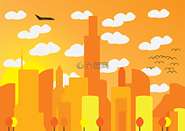 城市,秋,天