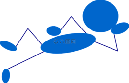 火柴人,簡筆圖,藍色